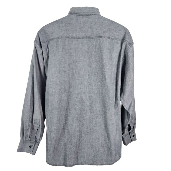 Vintage Gitano Mens Gray Button-Up Dress Casual Shirt M Career Everyday Classic - Picture 2 of 8